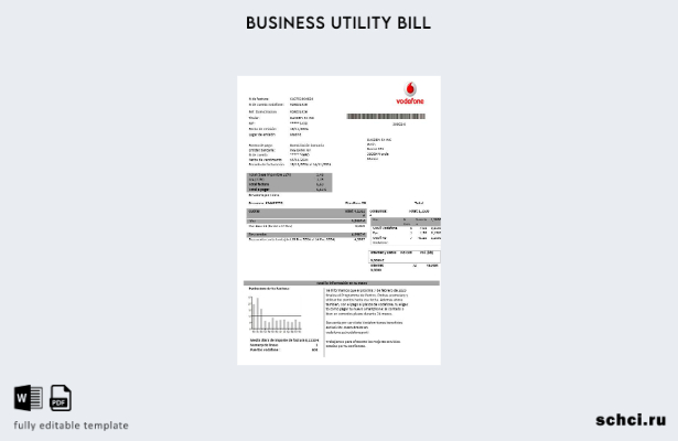 цифровая загрузка, Испания, Vodafone, телекоммуникационный бизнес, шаблон счета 